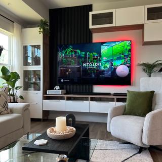 Black Color Matte Acoustic Slat Wall Panels - 120" x 24" - 2pcs per box