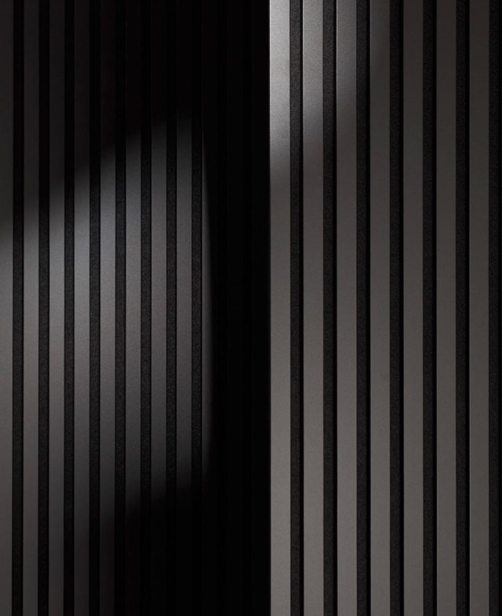 Black Color Matte Acoustic Slat Wall Panels - 120" x 24" - 2pcs per box