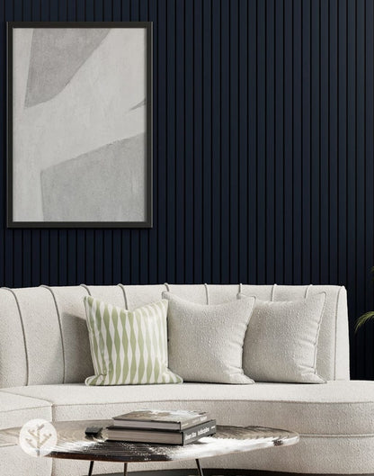 Black Color Matte Acoustic Slat Wall Panels - 120" x 24" - 2pcs per box