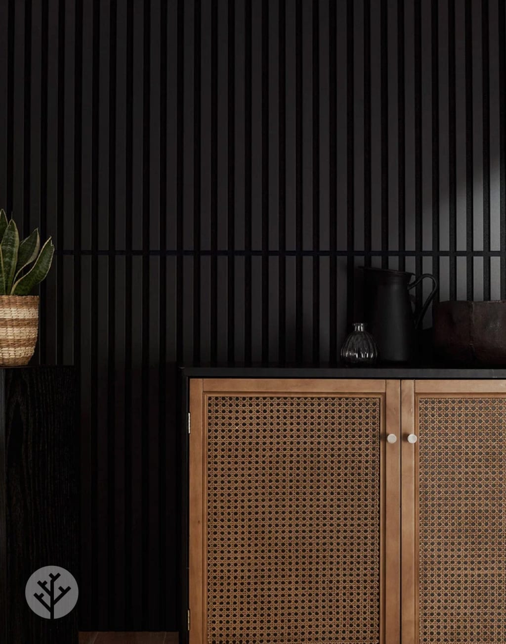 Black Color Matte Acoustic Slat Wall Panels - 120" x 24" - 2pcs per box