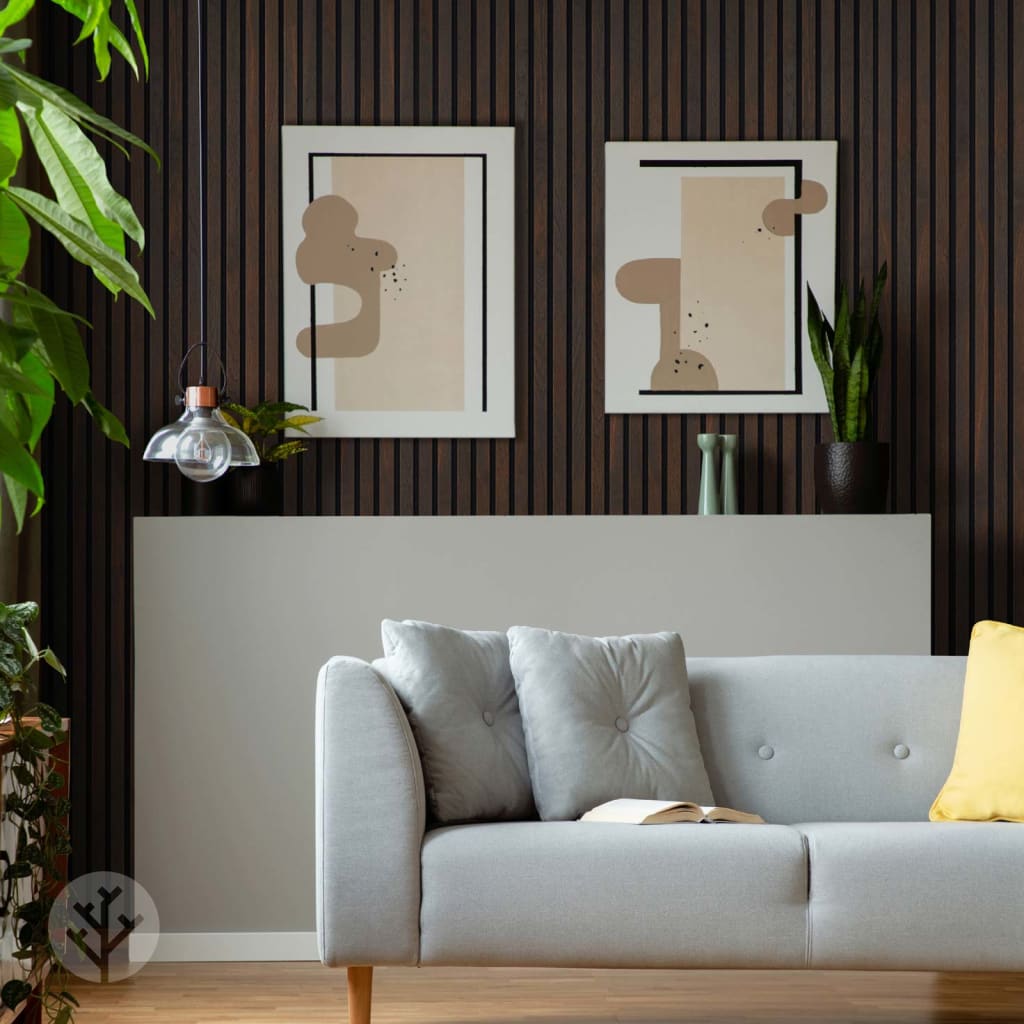 Black Color Matte Acoustic Slat Wall Panels - 120" x 24" - 2pcs per box