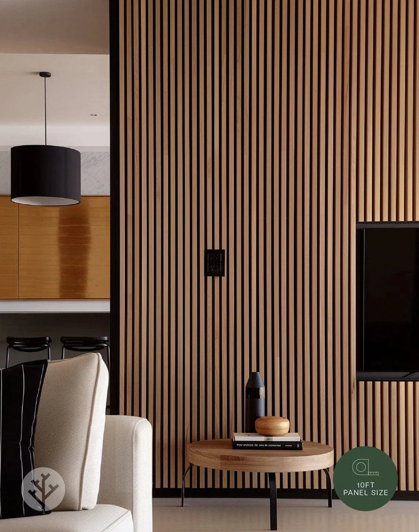 Luxury American Oak Acoustic Slat Wood Wall Panels - 120" x 24" - 2pcs per box